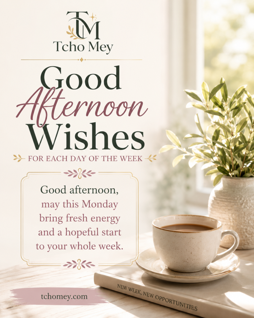 Good Afternoon Wishes for Each Day of the Week